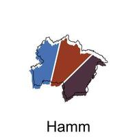 Hamm City Map illustration. Simplified map of Germany Country vector design template