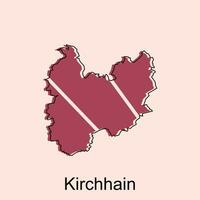 Kirchhain City Map illustration. Simplified map of Germany Country vector design template