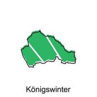 konigswinter ciudad mapa ilustración. simplificado mapa de Alemania país vector diseño modelo