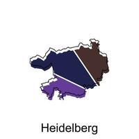 Heidelberg City Map illustration. Simplified map of Germany Country vector design template
