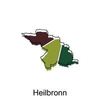 Heilbronn City Map illustration. Simplified map of Germany Country vector design template