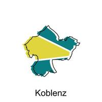 Koblenz City Map illustration. Simplified map of Germany Country vector design template