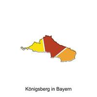 Konigsberg en bayern ciudad mapa ilustración. simplificado mapa de Alemania país vector diseño modelo