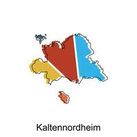 kaltennordheim ciudad mapa ilustración diseño, mundo mapa internacional vector modelo vistoso con contorno gráfico