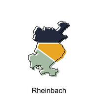 Map City of Rheinbach illustration design template on white background, suitable for your company vector