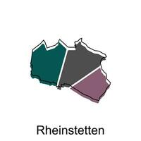 Map of Rheinstetten modern with outline style vector design, World Map International vector template