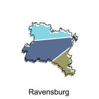 Map of Ravensburg modern with outline style vector design, World Map International vector template