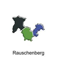 Map of Rauschenberg modern with outline style vector design, World Map International vector template