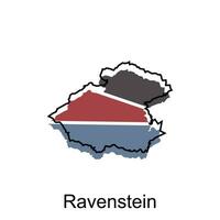 Map of Ravenstein modern with outline style vector design, World Map International vector template