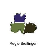 mapa ciudad de regis Breitingen ilustración diseño modelo en blanco fondo, adecuado para tu empresa vector