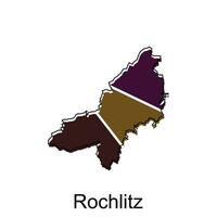 Map of Rochlitz modern with outline style vector design, World Map International vector template