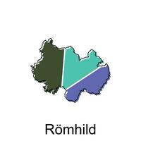 Map City of Romhild illustration design template on white background, suitable for your company vector