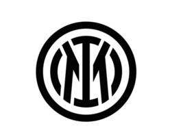 Inter Milan Club Logo Symbol Black Serie A Football Calcio Italy Abstract Design Vector Illustration