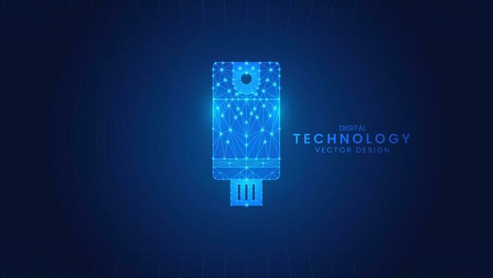 Portable usb design stick. polygone outline concept