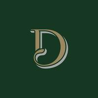 luxury letter D monogram serif logo design. minimalist logo letter D vector