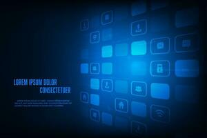 Vector concept global network connection. Technology abstract blue background.