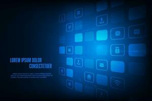 Vector concept global network connection. Technology abstract blue background.