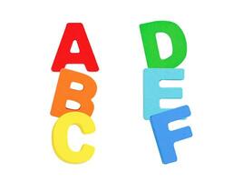 Inglés alfabeto aislado en blanco fondo, aprendizaje educación concepto. foto
