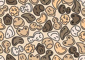 Cute beige emoji designs Seamless pattern. Emoticon vector background.