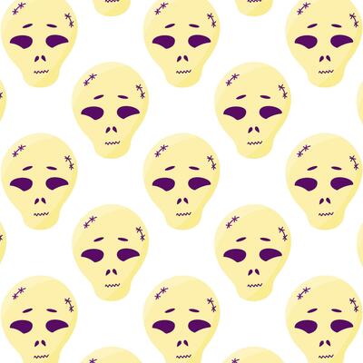 halloween skull emotion color scary pattern vector