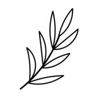 leaf branch line forest doodle element icon vector