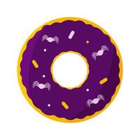 donut spider halloween sweet round icon element vector