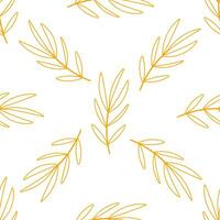 leaf branch line forest yellow background pattern vector