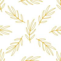 leaf branch line forest yellow background pattern vector