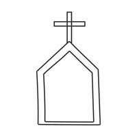 cross halloween tombstone death line bury icon vector