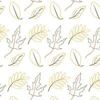 leaf foliage autumn line forest pattern background vector