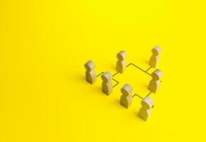 A hierarchical system within a company. The classic conformism system of the leader-subordinate. Effective organization of business and public organizations and institutions. Expansion and recruitment photo