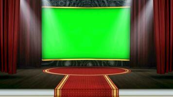 gros écran prix ou mariage titres avec rideau vert filtrer, chrominance clé, vert écran fenêtre video