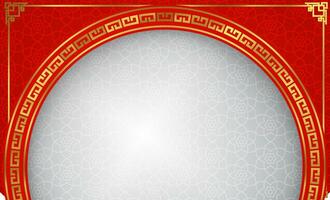 chino oriental circulo marco antecedentes rojo y oro ventana para tu texto espacio zona modelo diseño vector