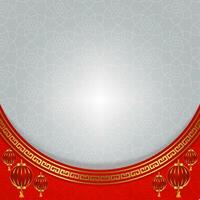 chinese new year square oriental frame window background red and gold for your text space area template design vector