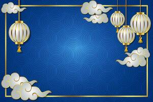 chinese new year asian frame ornament background oriental lantern text space area template design vector