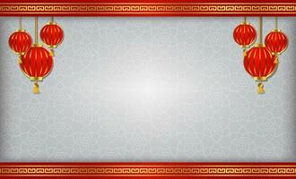 oriental background chinese new year frame red and gold gong xi fa cai template design vector