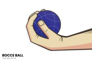 Illustration of the technique of gripping the Bocce Ball. Perfect for added images with a Bocce sports theme. vector
