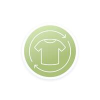 reciclaje ropa línea icono con camiseta, vector