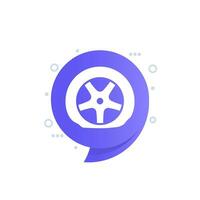 flat tire icon, vector sign