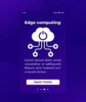 Edge computing mobile banner with vector icon