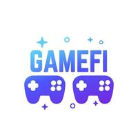 Gamefi icono, blockchain juegos vector