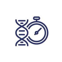 fast dna test line icon, genetic testing vector