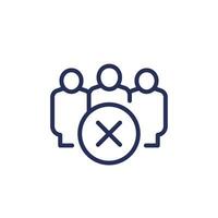 blocked users line icon, vector