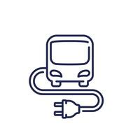 electric bus line icon with a plug vector