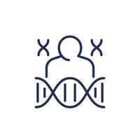 human genome or DNA line icon on white vector