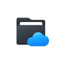 cloud folder icon for web and apps vector