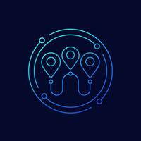 Path icon, line vector design