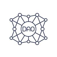 DAO icon, Decentralized Autonomous Organisation, line design vector