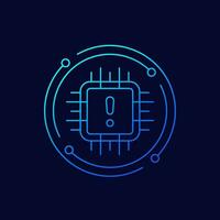 microchip supply shortage icon, linear design vector
