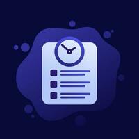 timesheet, time tracking icon, vector design